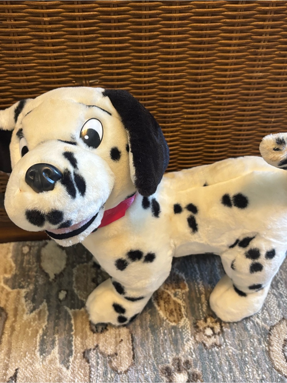 Plush Dalmatian Dog Toy - White with Black Spots
